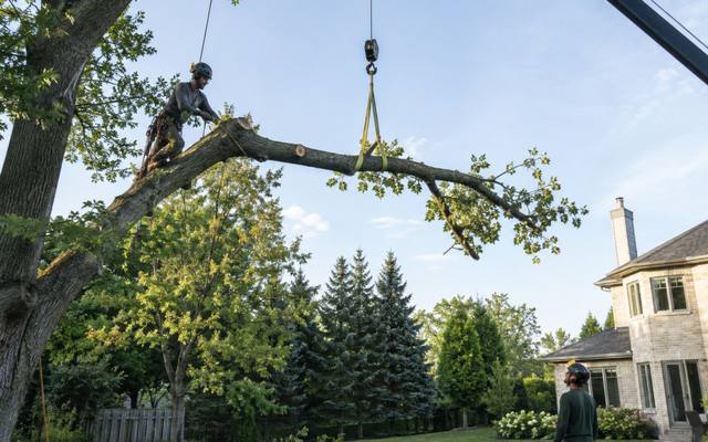 Thinned tree canopy allowing light through the branches